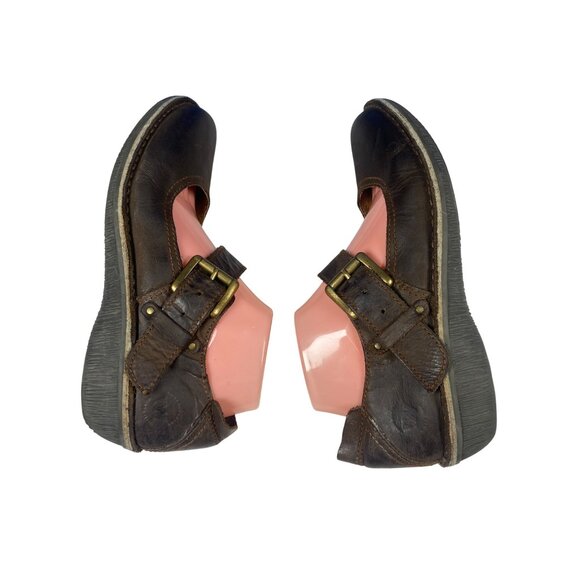 Weinbrenner‎ Brown Leather Buckle Strap Shoe Boho Cottage Prairie Size 40 - Picture 5 of 11